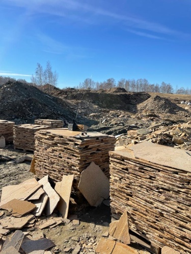 Плитняк златолит жёлтый золотистый для отмостки купить в Пензе