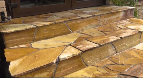 Плитняк златолит жёлтый золотистый для отмостки купить в Пензе